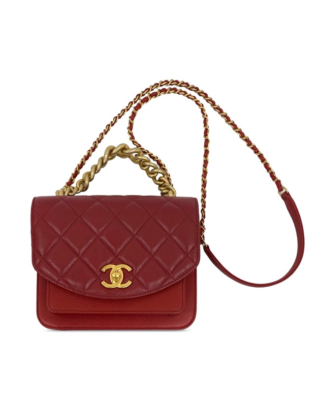 Pre-Loved by Azura Reborn - Pre-Loved Mini Quilted Calfskin and Caviar Chain Handle Flap