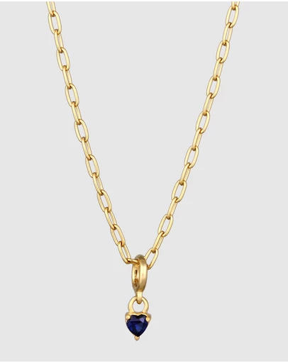 Elli Jewelry - Necklace Heart Sapphire 925 Sterling Silver