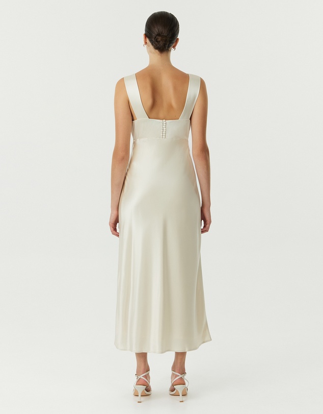 Third Form - Satin Gather Bra Bias Slip Dress