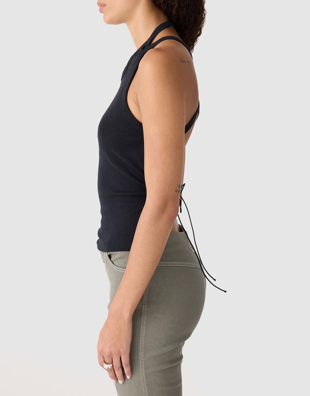 Bassike - Cross Back Tie Backless Tank