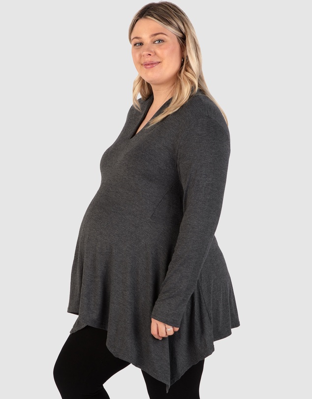 B Free Intimate Apparel - Maternity Bamboo V Neck Tunic Top