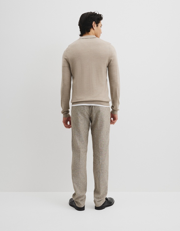 Country Road - Australian Merino Long Sleeve Am Button Polo Knit