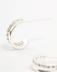 Lovisa - Sterling Silver Cubic Zirconia Double Hoop Earrings
