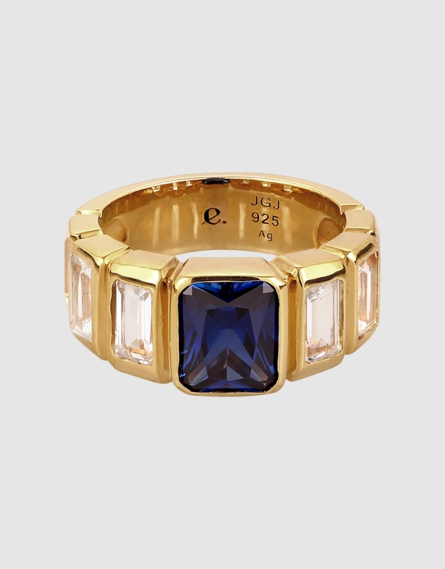 Elli Jewelry - Ring Sapphire 925 Sterling Silver Vermeil