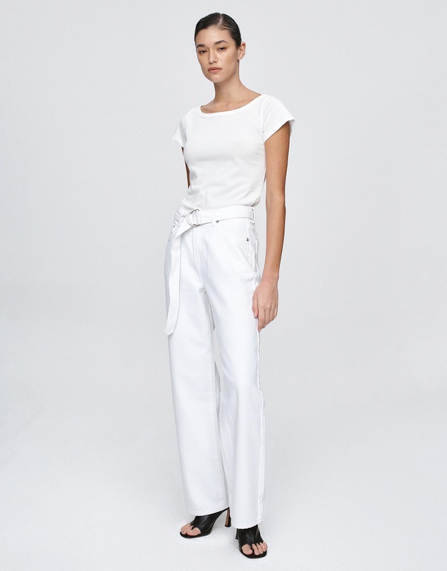 Marle - Belted Wide Leg Jeans