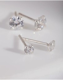 Lovisa - Sterling Silver Diamante Earring Pack