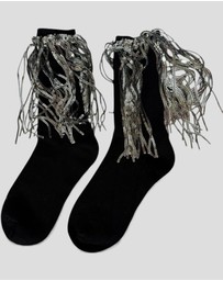 High Heel Jungle - Bowie Cotton Socks With Glitter Fringe