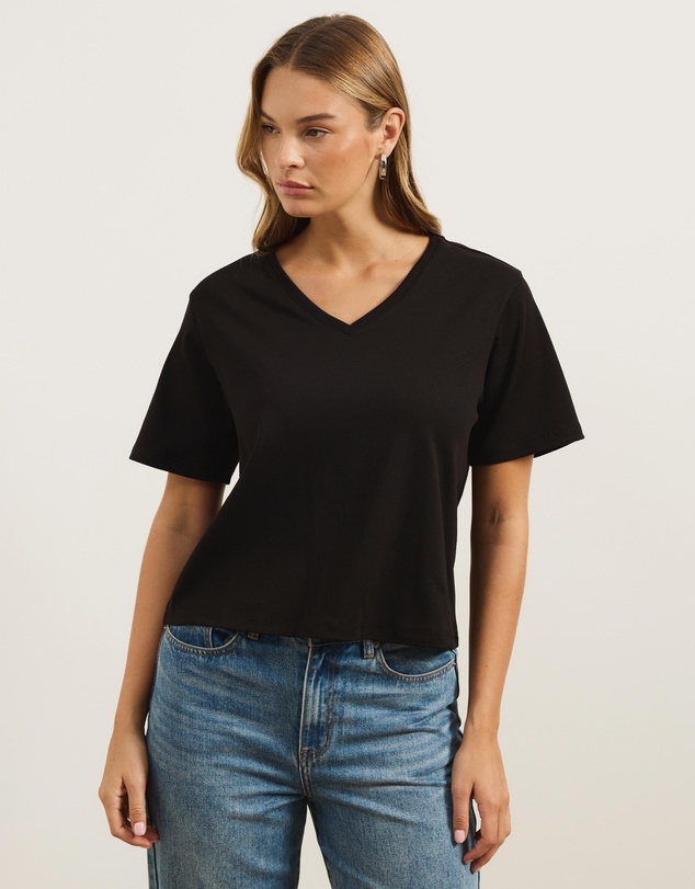 Atmos&Here - Cotton V-Neck T-Shirt