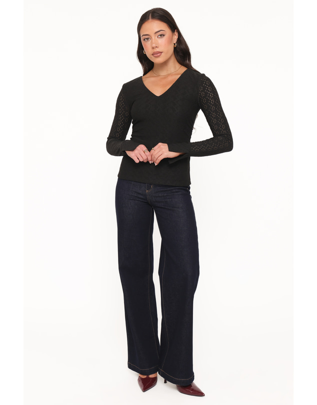Petal & Pup - Brooklyn Eyelet Top - Black
