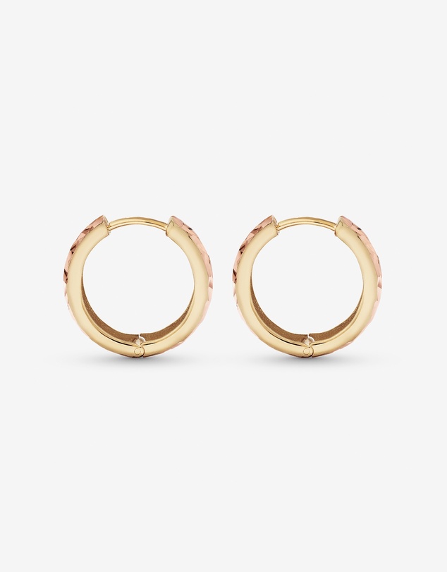 Michael Hill - 11mm Hoop Earrings in 10kt Yellow, White & Rose Gold