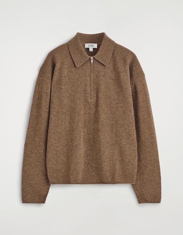 COS - Merino Wool-Yak Zip-Up Polo Shirt