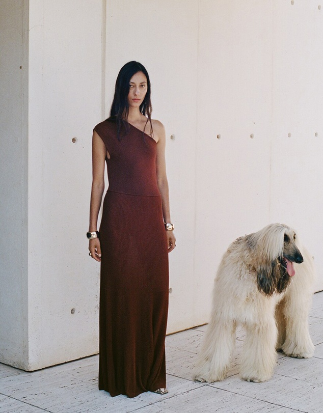 M.N.G - Asymmetrical Combined-Knit Dress