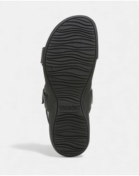 Vionic - Reese Back Strap Sandal - Black Tumbled Leather