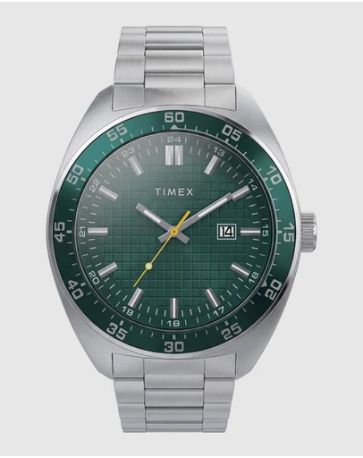 TIMEX - Weston 45mm Green Dial Stainless Steel Bracelet Watch