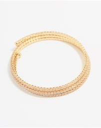 Lovisa - Gold Plated Diamante Triple Cupchain Wrist Cuff