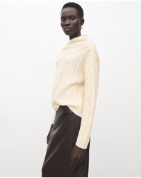 M.N.G - Asymmetrical Cable Knit Sweater