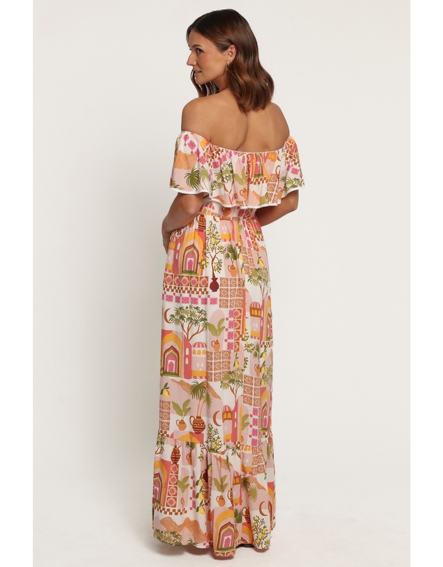 Petal & Pup - Kelsey Off Shoulder Maxi Dress - Pink Tropical
