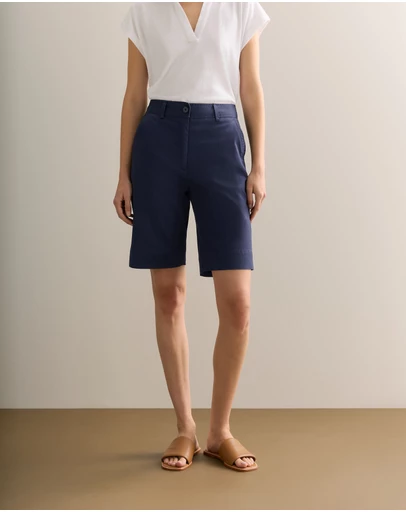 Trenery - Stretch Cotton Twill Walker Short in Navy