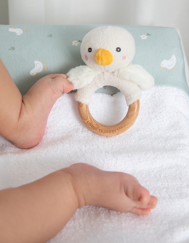 Living Textiles - Teething Ring & Dummy Chain Gift Set - Goosey Goosey
