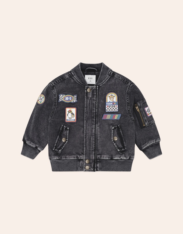 Huxbaby - Knit Denim Patches Jacket - Babies-Kids