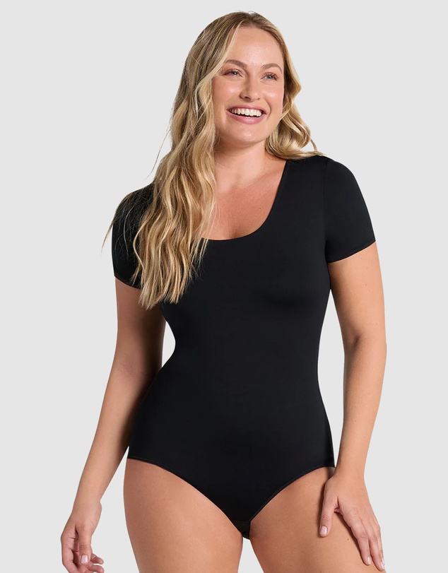 Leonisa - Essential Boldly Short Sleeve Shaping Tummy Control Bodysuit