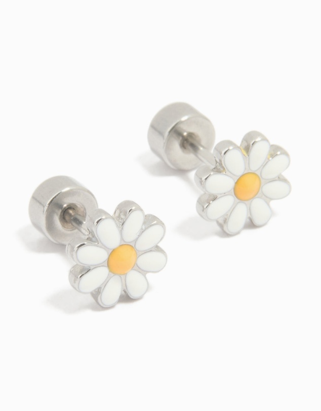 Lovisa - Kids Surgical Steel Daisy Flat Back Earrings