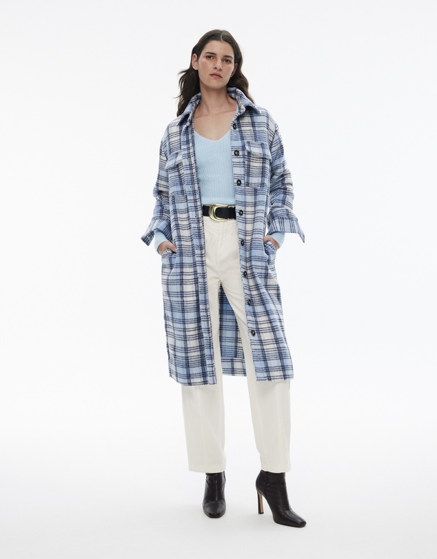 Witchery - Wool Blend Check Longline Shacket