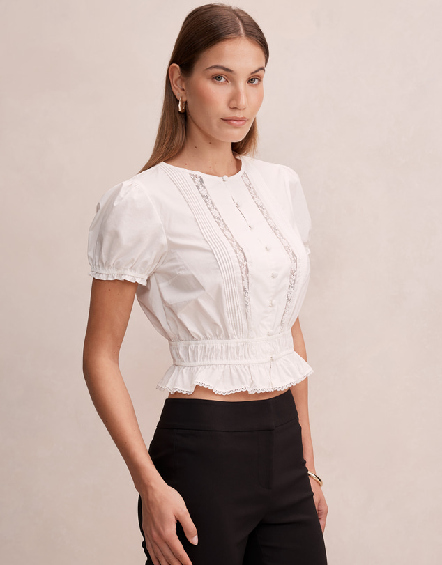 Forever New - Delta Lace Pintuck Blouse