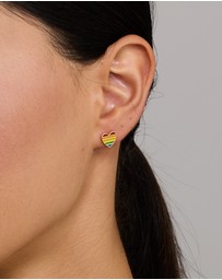 Michael Hill - Heart Stud Earrings in 18Kt Vermeil with Enamel