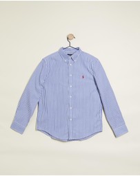 Polo Ralph Lauren - Striped Cotton Poplin Shirt - Teens - ICONIC EXCLUSIVE