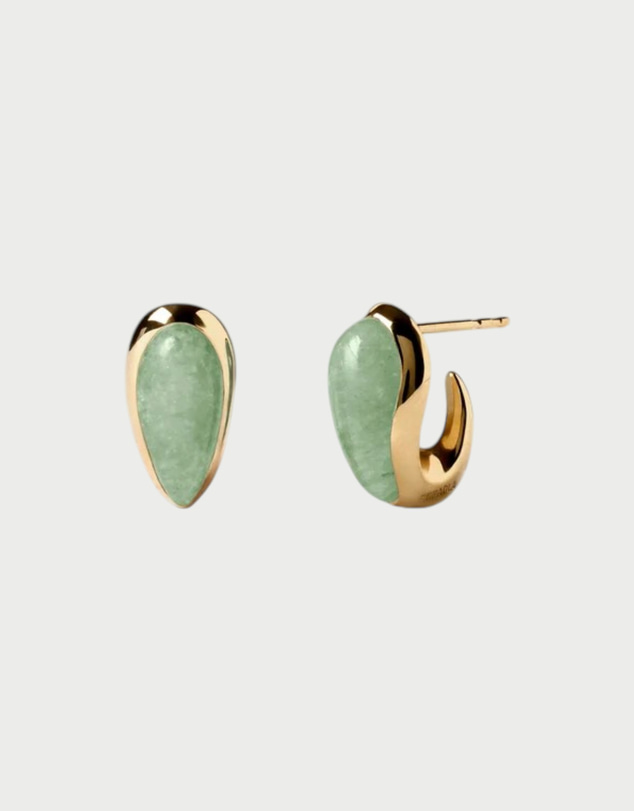 PDPAOLA - Luna Earrings Green Aventurine