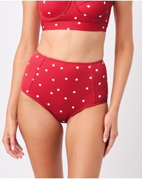 UNE PIECE - Textured Never Say Never High-Waisted Bikini Bottom