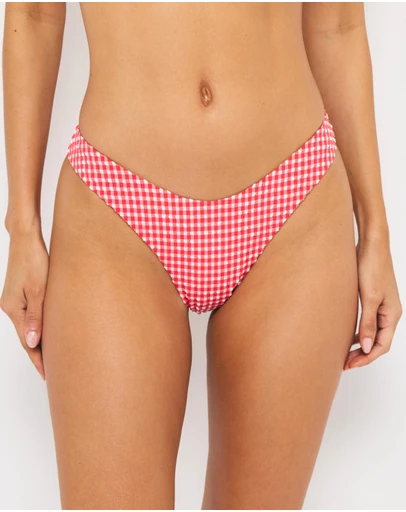 AERE - Sienna Gingham Classic Bikini Bottoms
