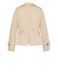 City Chic - Plus size Leah Crop Trench - taupe