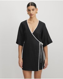 AERE - Sloane Mini Wrap Dress