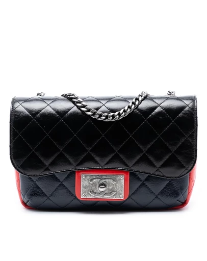 Pre-Loved by Azura Reborn - Pre-Loved Medium Tricolor Quilted Glazed Calfskin CC Plate Flap