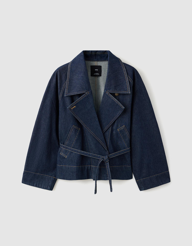 M.N.G - Belt Denim Trench Jacket