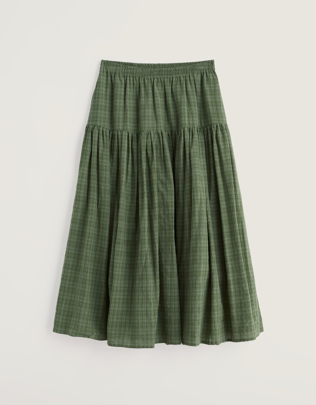 Seasalt - Seasalt Cornwall Green Purslane Tiered Midi Skirt