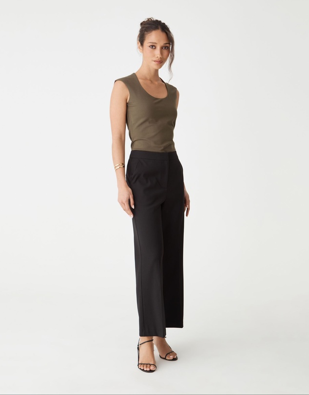 Forcast - Soho Rounded Square Neck Top