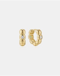 Ania Haie - Ania Haie Gold Reversible Puffy Huggie Hoop Earrings