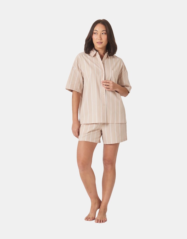 Gingerlilly - Sasha Striped Boyfriend Short PJ Set