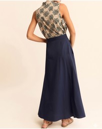 Emme - Navy Cotton Poplin Skirt
