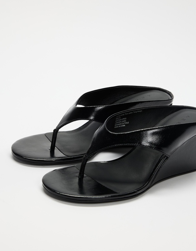 AERE - Pixie Leather Thong Wedges - Women's
