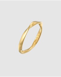 Elli Jewelry - Ring Band Twisted Stack Basic in 925 sterling silver gold plated