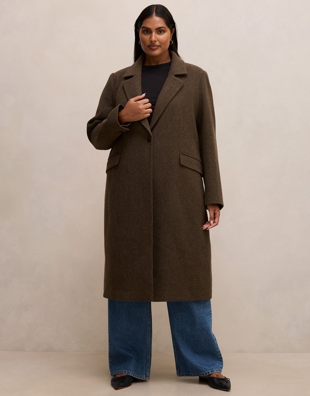 Forever New Curve - Liana Curve Long Coatigan