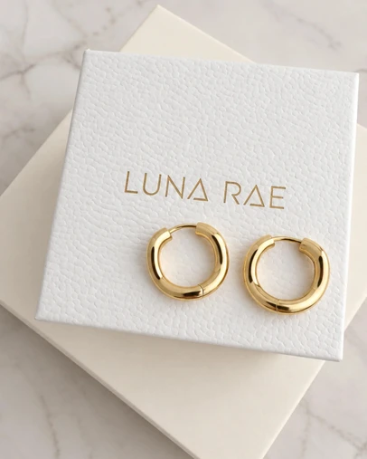 Luna Rae - Gold Vermeil - Small Waved Hoops