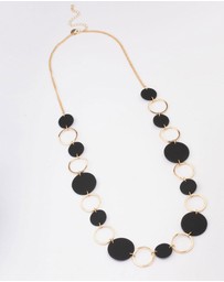 Lovisa - Black Matte Station Disc Necklace