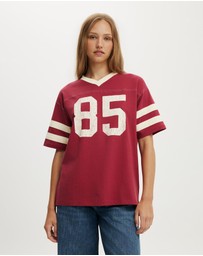 Cotton On - V Neck Oversized Graphic Tee