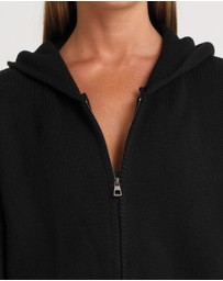 All Fenix - Zip Up Crop Knit Hoodie