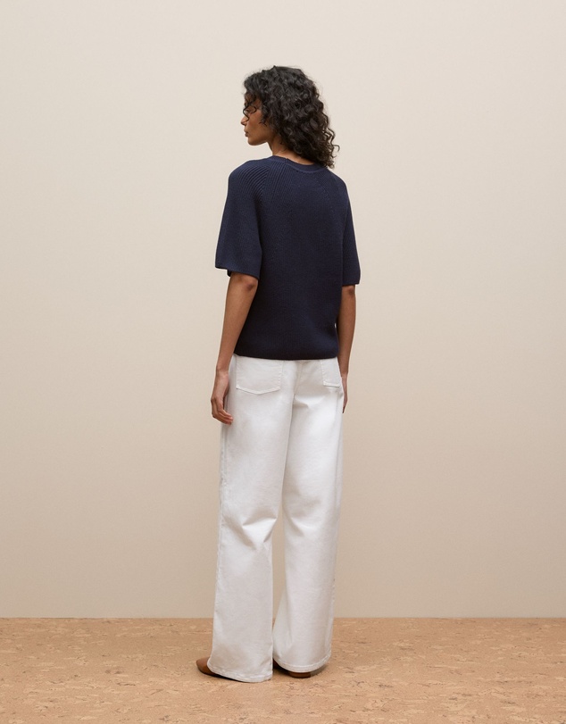 Trenery - Textured 3/4 Sleeve Knit in Night Sky